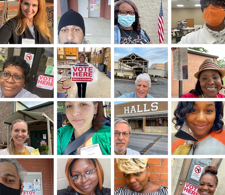 Organize Tennessee poll observers serving at voting locations across Tennessee
